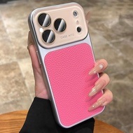 Luxury Leather Phone Case For iPhone 17 13 14 15 16 Pro Max 16Pro 17Pro Max Case Candy Big Window Le