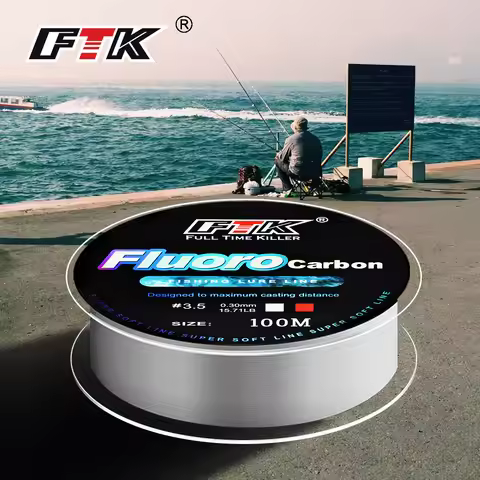 100M Fluorocarbon Coating Fishing Line 4.13LB-34.32LB Carbon Fiber Monofilament Leader Line Carp Fis