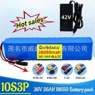 🔥Suitable 36V 10S3P 36ah 18650Lithium battery pack Scooter Bicycle Battery+Charger