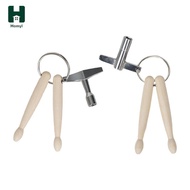 [Homyl] Mini Drumstick Keychain Multifunctional Percussion Accessory with Drum Tuning Tool for Music