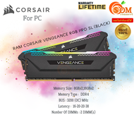 CORSAIR 16GB32GB (8GBx216GBx2) DDR4 3200MHz RAM (หน่วยความจำ)  VENGEANCE PRO RGB SL (BLACK) (LT)