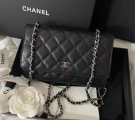 Chanel黑銀woc荔枝皮