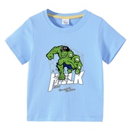 Kids Clothing Boy T-shirt Hulk Marvel World Tshirt Tops Tees Children Cartoon Clothing Short Sleeved Cotton Good Quality for 1-8 Years