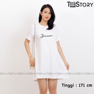 KATUN MIDI DRESS JANUARY BULAN CUTE BASIC TOP FASHION CLOTHES WOMEN'S PREMIUM COTTON DISTRO SHORT SL