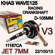 KHAS WAVE125 RACING CRANKSHAFT V2 JET 6 V3 JET 7MM CRANKSHAFT  W125 FURIOUS ONCE