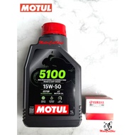 Motul 5100 (15W50) Engine Oil 100% Original Made In Vietnam  Free Oil Filter Yamaha