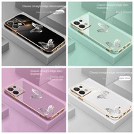 Casing Vivo V27 V27 Pro V27e Z1 Pro Y02 Y76 5G V11i Y19 60% kes telefon kupu-kupu tepi lurus