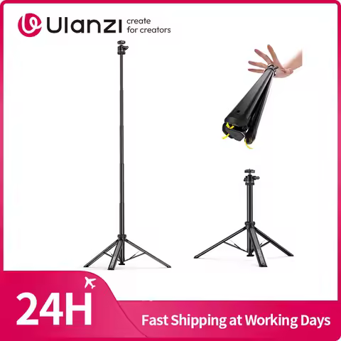 Ulanzi MT93 Auto-Open Tripod with Uka Ball Head 1.6M Metal Ground Tripod 3KG Load for Camera Fill Li