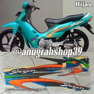 striping shogun 2001 hijau stiker lis motor shogun 110 2001 shogun r 110 kancil hijau tosca
