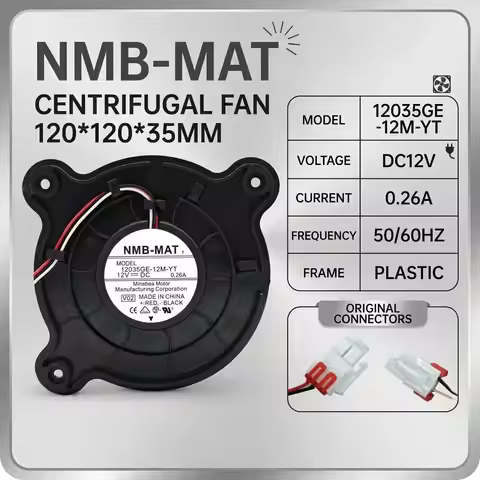 For NMB 12035GE-12M-YT DC 12V 0.26A 12035 120x120x35mm Centrifugal Blower Dual Ball Bearing Server C
