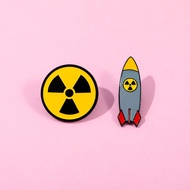 Creative Radioactive Radiation Logo Shape Metal Badge Clothes Bag Accessories Decoration Brooch Pin 