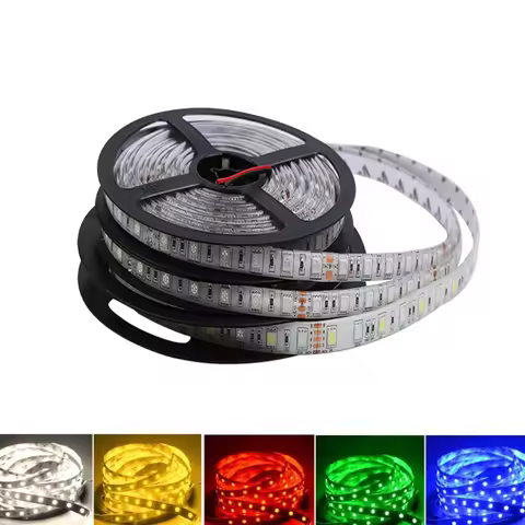 5V 12V 24V LED Light Strip TV Backlight Waterproof SMD 5050 5M Warm White 5 12 24 V Volt RGB LED Str