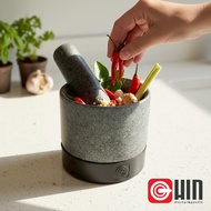 ครกหินมินิ พร้อมสากอย่างดีแบรนด์ Hin Mortar Mini ขนาดครก6" ตัวผิวเรียบสวย มียางรองเก็บเสียง ครกหินทั