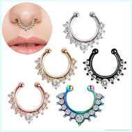Fake Nose Ring  Septum Ring Fake Nose Hoop Stainless Steel Horseshoe Clip On Nose Septum Ring Non Pi