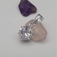 925 Pure Silver CZ Stone Pendant Loket CZ Stone Original Perak 925