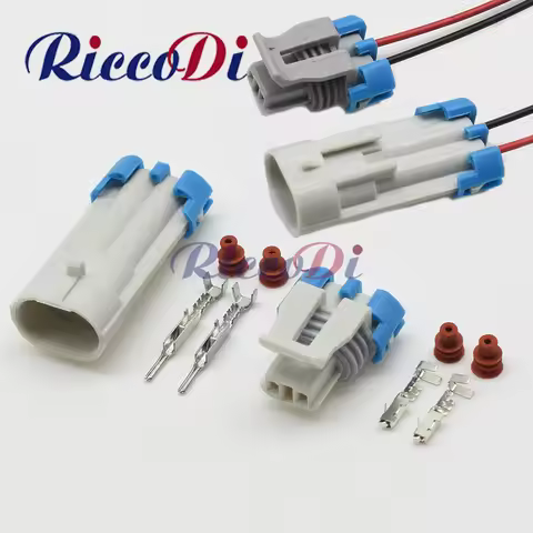 1 Set 2 Pin Way Waterproof Electric Jet Valve Plug Automative Male Female Connector 12162343 1205264