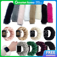 Apple Watch 10 9 8 7 6 5 4 3 Se2 Compatible Winter Mink Fur Fluffy Velvet Scrunchie Band Strap