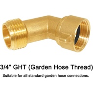 Joywayus 2PCS 3/4" GHT Garden Hose 45-Degree Elbow Brass Connector with Washers for RV Water Hookups