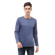 Hamlin Jack T-Shirt Atasan Kasual Kaos Polos Pria Model Kancing Lengan Panjang Material Cotton ORIGI