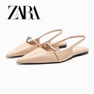 Zara Flat Ballet Shoes Women Pointed Toe Back Strap Sandals Chanel Style