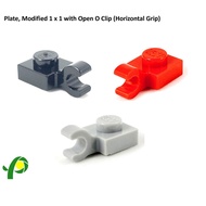 Block Parts 61252 Plate Modified 1x1 with Open O Clip (Horizontal Grip)