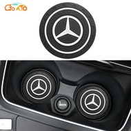 GTIOATO Car Cup Holder Mat Anti Slip Vehicle Coaster Auto Water Cup Coaster Car Cup Mat Automobiles Interior Accessories For Mercedes Benz W202 AMG W203 G63 C Coupe E200 GLB E B E200 GLC W204 GLA W124 W212 CLA180 G500 Vito A35 A180