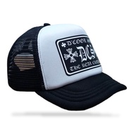 Topi Pria Jaring Lidah Pendek / Trucker Hat Black White