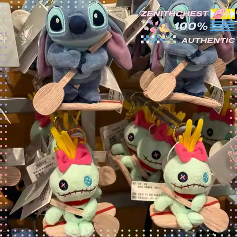 Genuine Disney Official Stitch Scrump Boat Riding Character Pendant Bag Hanging Key Chain Daily Matc