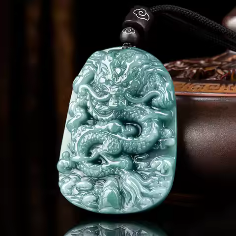 Natural A-grade Jade Pendant Blue Faucet Brand Pendant Ice Jade Men's and Women's Upscale Jewelry Ja