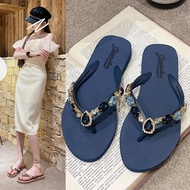 selipar perempuan murah cantik selipar perempuan Cross-Border 2023 Rhinestone Flip Flops - Anti-Slip