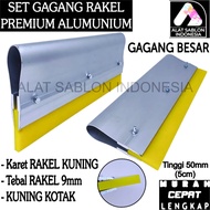 LARGE ALUMINUM SQUEEZER HANDLE SET YELLOW RUBBER SQUARE 9MM LENGTH 5CM TO 25CM