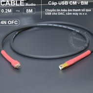 USB C to B cable plugged from Smartphone Laptop to DAC - USB type-C to USB type-B digital audio cabl