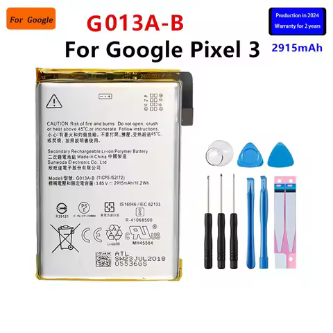 100% Orginal G013A-B 2915mAh Replacement Battery For Google Pixel 3 Pixel3 Genuine Latest Production