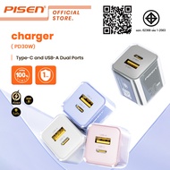 Pisen Mini Type C และ USB A Fast Charger PD20W Fast Charger พอร์ตคู่ Type C Charger C58