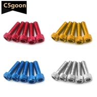 C5GOON 5Pcs M6*20mm Motorcycle Bolts Screw Aluminum Adornment Colourful Anodised Bolts Screws M6 Cap