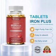 AvitaGlow Iron Plus + Vitamin C Folate B6 B12 Tambah Darah & Tenaga