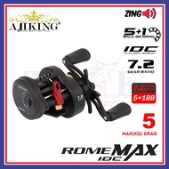 [ZING SOUND] AJIKING ROME MAX IDC Baitcasting Reel | IDC Mesin Pancing BC 7.2:1 Fishing TCE Tackles