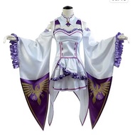 Anime Re:Life in a different world from zero Emilia Cosplay Costume Wig Set Uniform Lolita Halloween