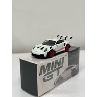Porsche 911 (992) Mini GT 1:64 #706 GT3 RS Weissach Package White with Pyro Red