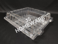 Kuih Container L600 / Disposable Plastic Clear Bakery Container (50pcs±) / 10" x 10" square cake tra