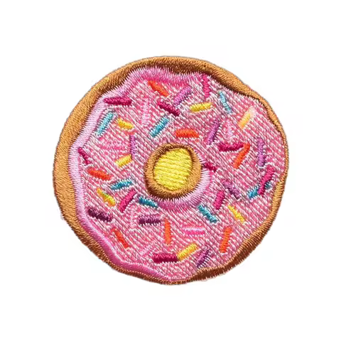 Mini Donut Cute Cartoon Patch Morale Tactical Badge Embroidered Sticker Patch Hook Loop Fastener DIY