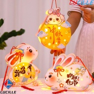 LUCILLE Mid-Autumn Festival Lantern DIY, Chinese Papper Handheld Rabbit Lantern, Vintage Glowing DIY