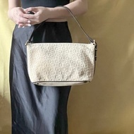 CELINE C Macadam 麂皮絨面米色肩背包手提袋 日本中古Vintage