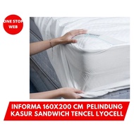 Informa Sleep 160x200 Cm Tencel Sandwich Mattress Protector Lyocell Waterproof Mattress Protector