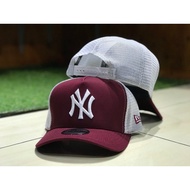 [DISCOUNT] Topi Unisex Hat NY YANKEES MLB TRUCKER CAP (Maroon)