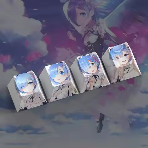 Re:Zero Ram Rem Keycaps PBT Heat Sublimation Anime Mechanical Keyboard Keycap Set OEM Profile Anime 