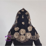 Mantilla Catholic Church Mass Veil Spanish Style Catholic Veil - 3D Rose