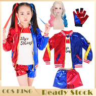 Áo Khoác Harley Quinn Cho Bé Gái Suicide Squad Bộ Áo Trang Phục Cosplay Trẻ Em Bộ Váy Hóa Trang Hall