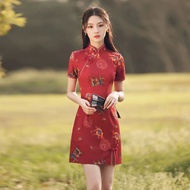 2023 Red Cheongsam 红色改良旗袍