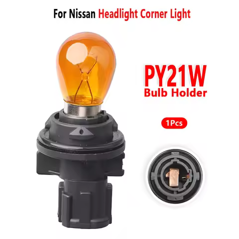 For Nissan Tiida Sunny Almera Headlight Corner Light PY21W Bulb Holder Socket Base 1Pc